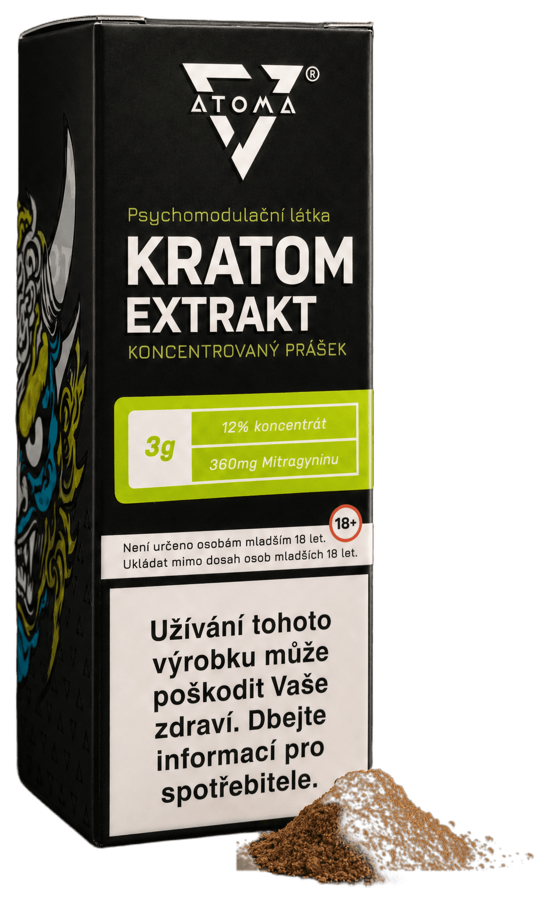 Krabička ATOMA Kratomový extrakt 3 g s práškem